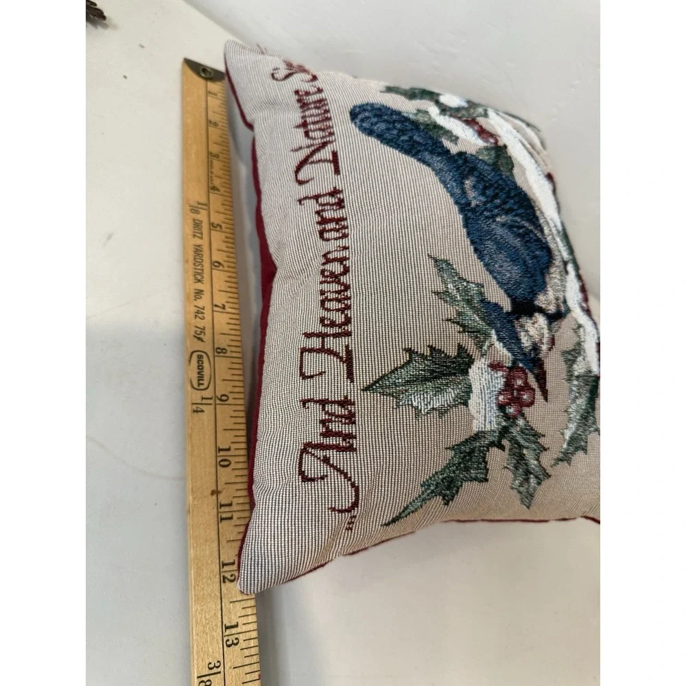 Blue Bird tapestry pillow 'And Heaven and Nature Sing' 11